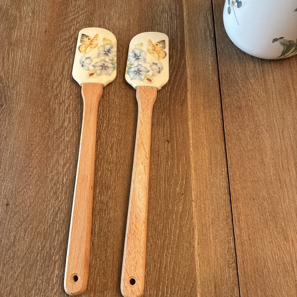 Lenox Utensil Crock Butterfly Meadow W/ Spatulas Cottage Core Country